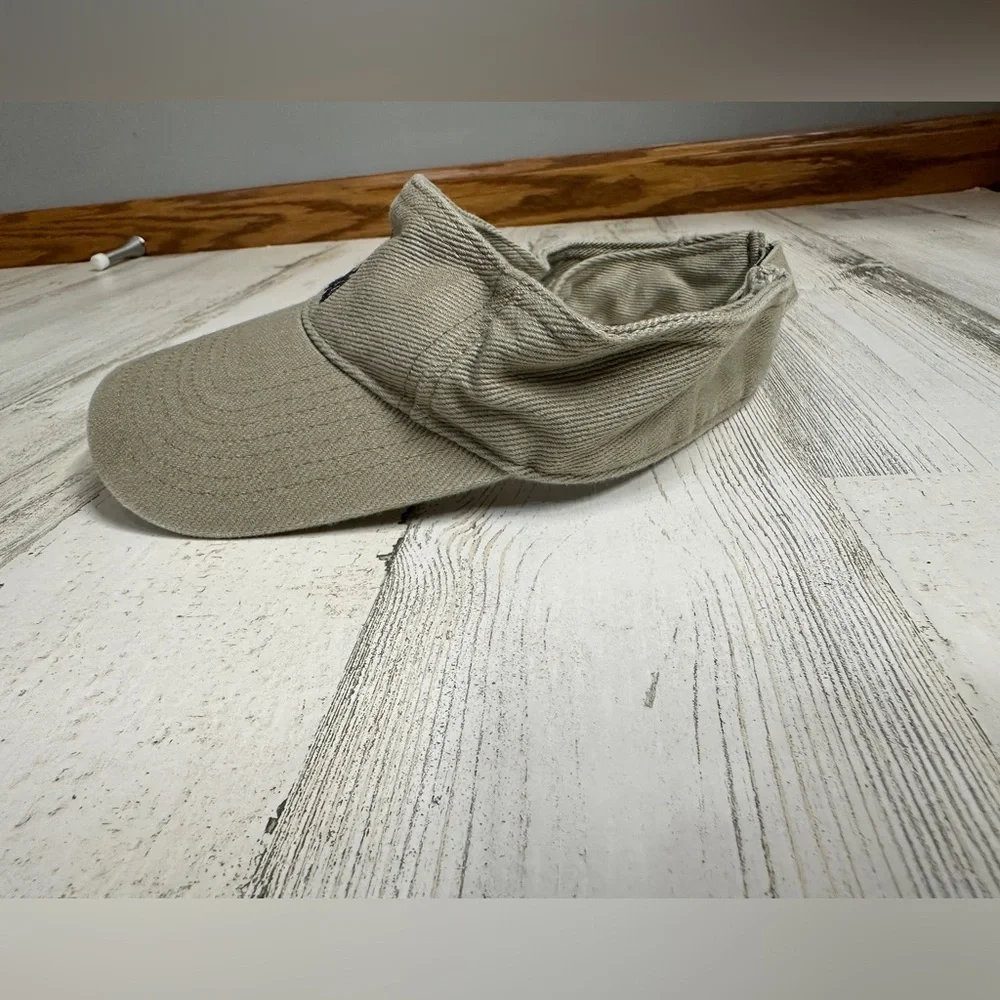 Adidas Tan Navy Embroidered‎ Visor Strapback Golf Hat Womens Adjustable